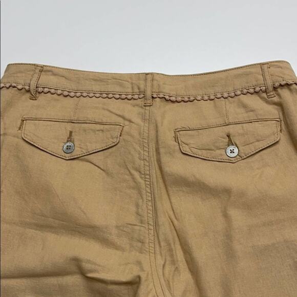 NINE WEST Womens 2 Tan Linen Capri Pant - Picture 3 of 4